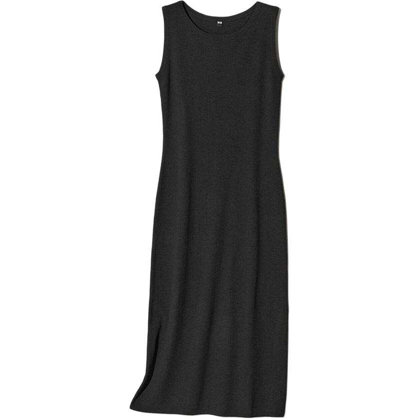 UNIQLO SS26 Sleeveless Dresses Women's Black Crew Neck Moderate