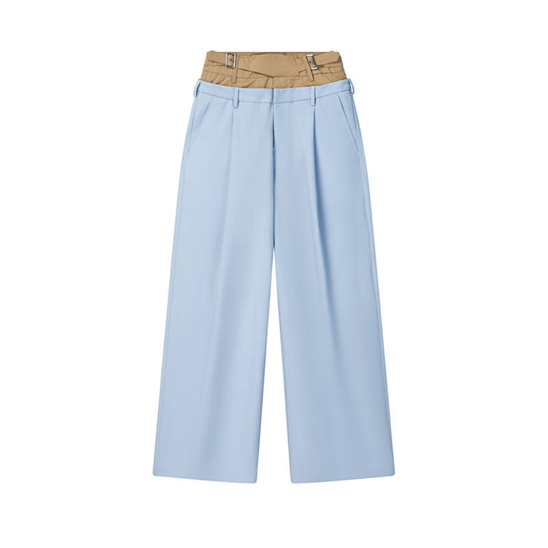 FILA X Kolor BEACON Casual Pants Women's Sky Enchanting Blue Moderate Wide Leg Pants