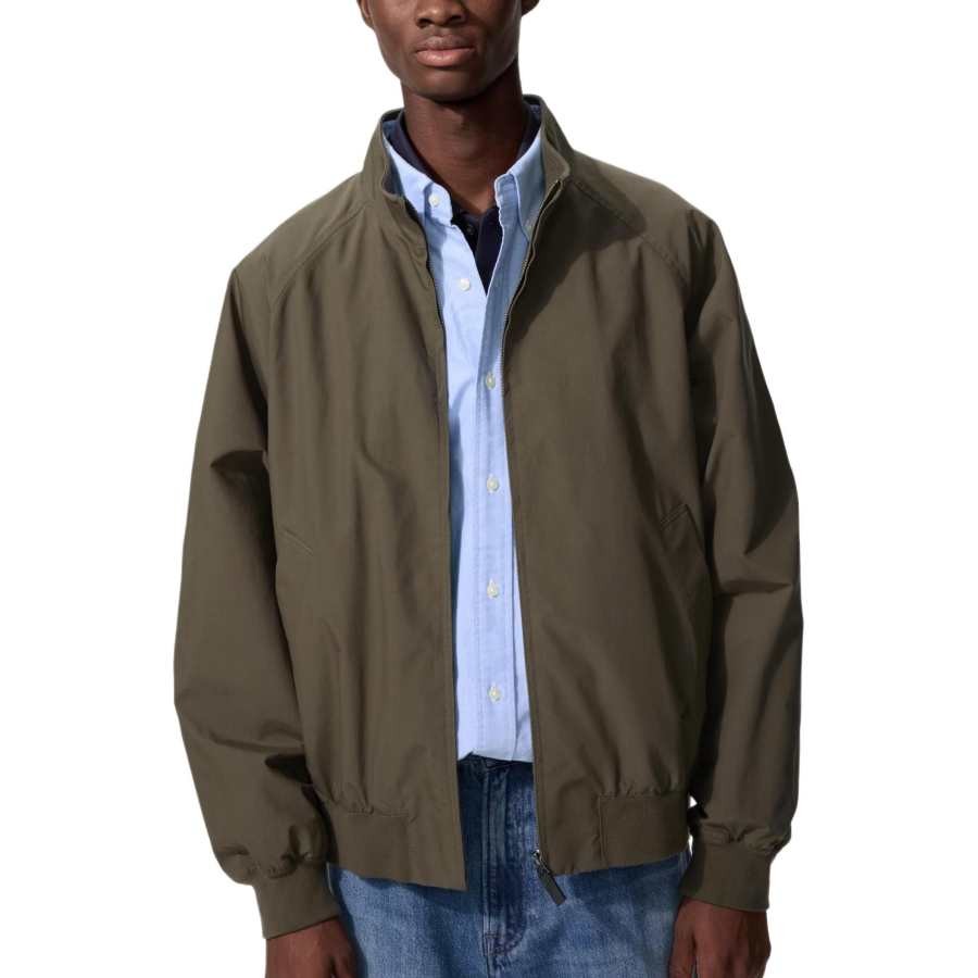 UNIQLO Jackets Unisex Olive Green Stand Collar Moderate Other