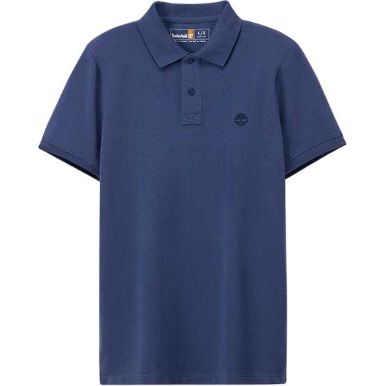 Timberland Polo Shirts Men's Dark Blue Polo Collar Moderate
