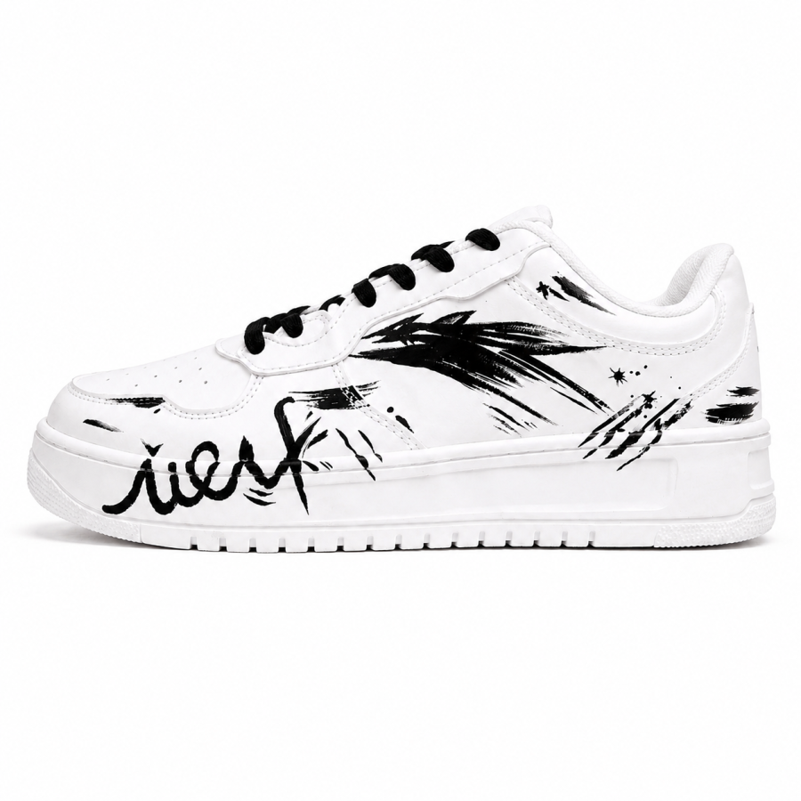 ANTA Easy Skateboard Shoes Men's Low Top White, Black