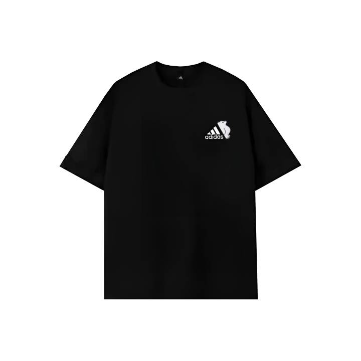 Adidas Adidas MUST HAVES T Shirts Unisex Black Lying Bear Crew Neck Moderate