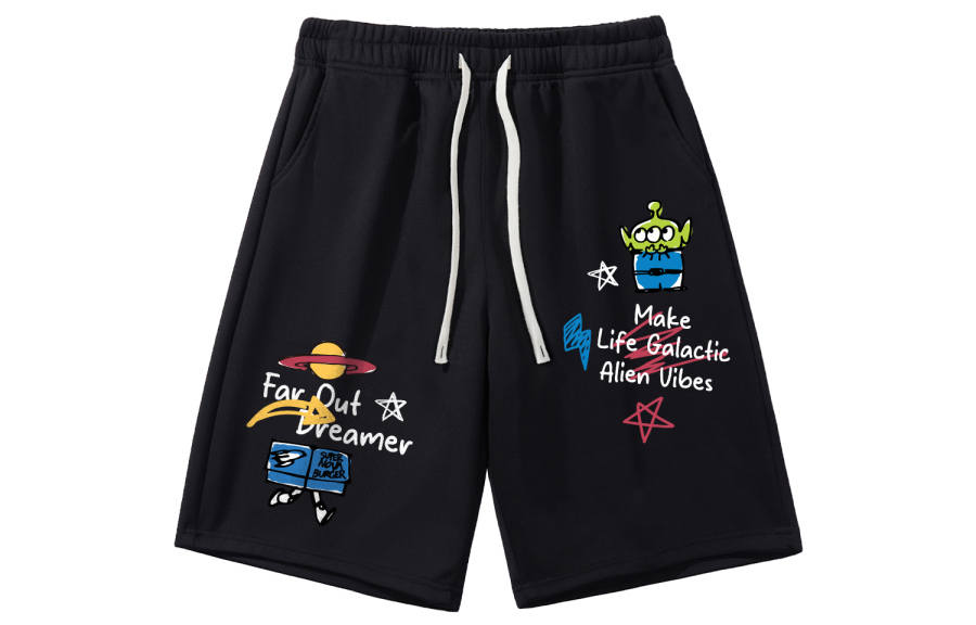 Disney Casual Shorts Unisex Thin Straight Fit Pants