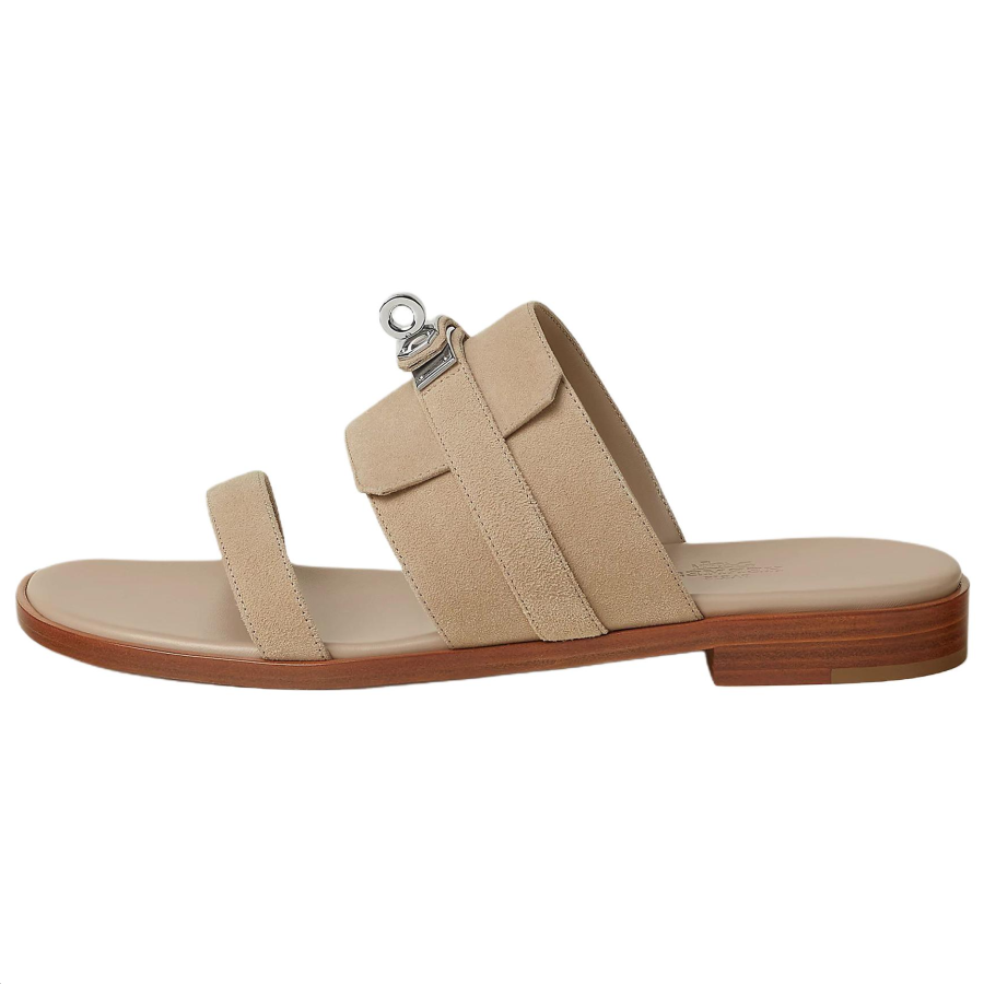 HERMES HERMES Slide Slippers Women's Beige Camel