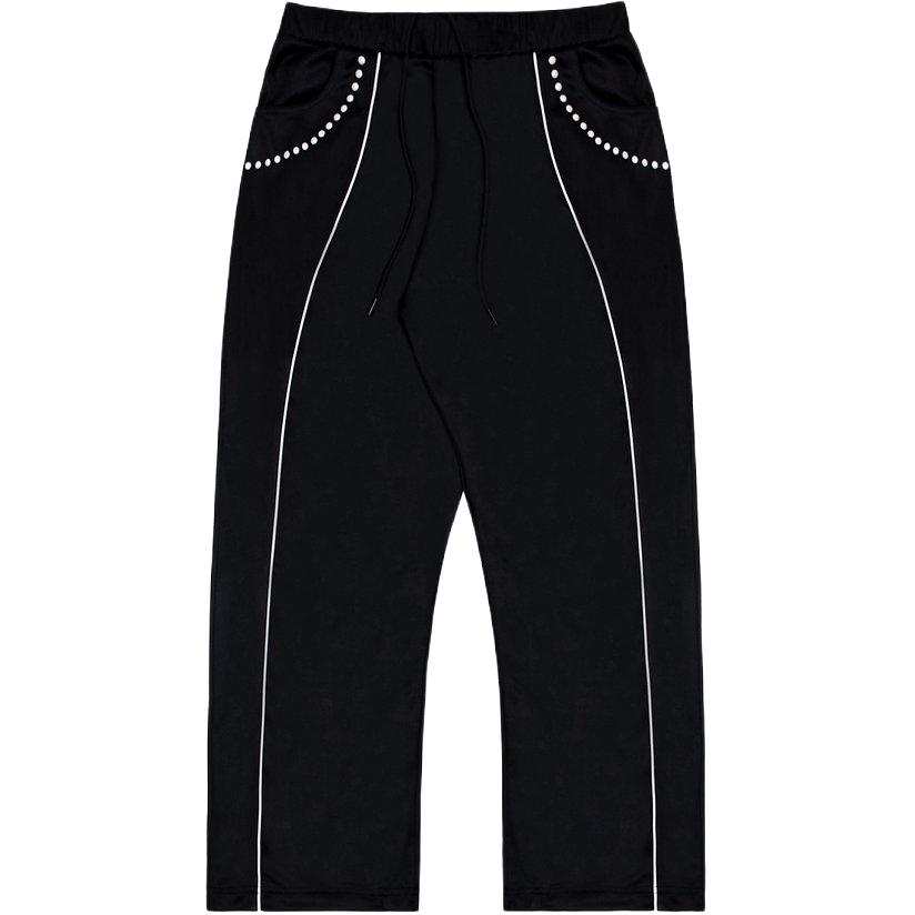 Vandy The Pink Casual Pants Unisex Black Moderate Straight Fit Pants