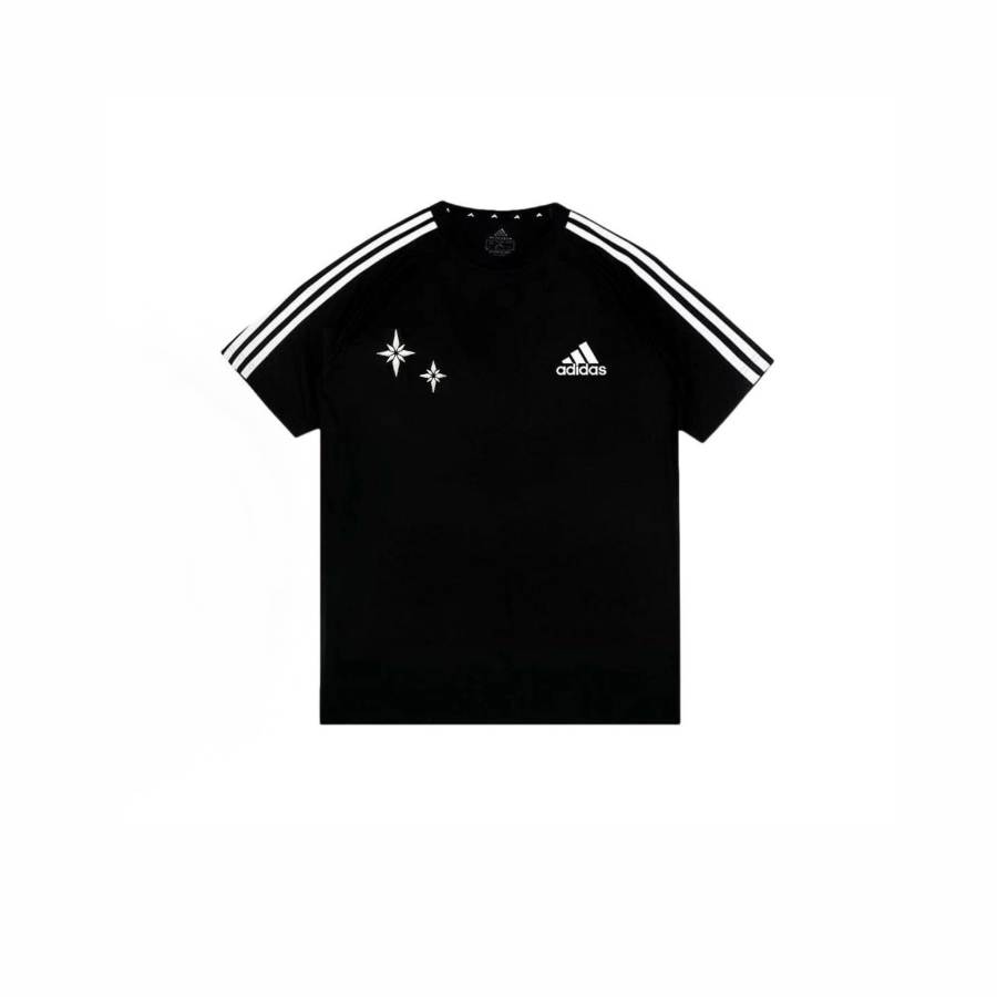 Adidas Adidas Football T Shirts Unisex Black Crew Neck Thin