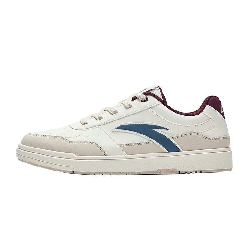 Anta Hundred Rivers Synthetic Leather Abrasion Resistant Low top Skateboard Shoes Men's White Blue