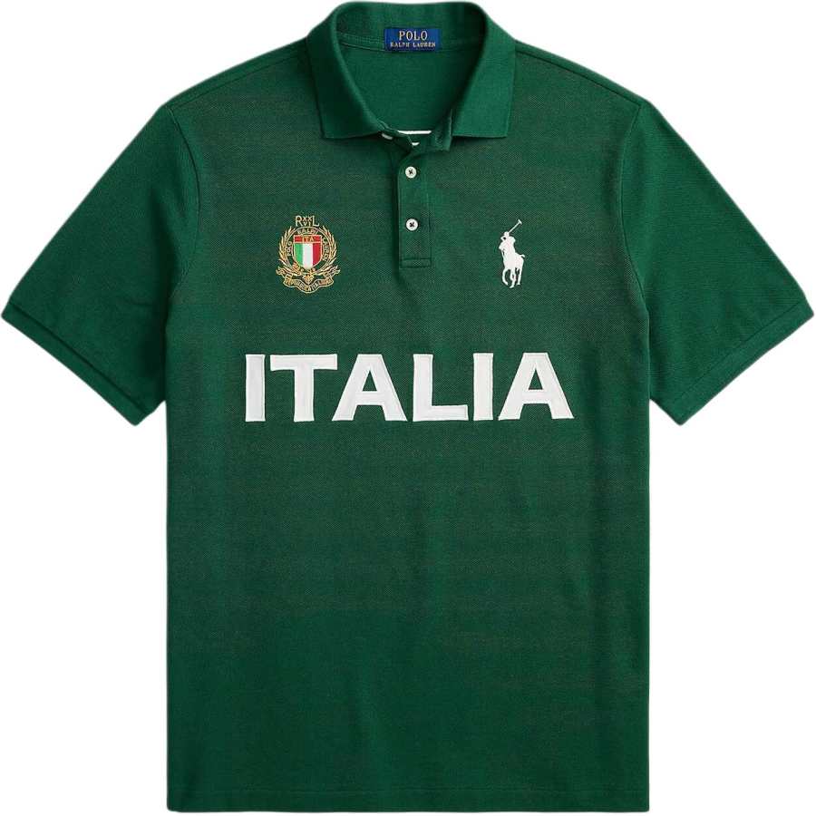 Polo Ralph Lauren Polo Shirts Men's Nouveau Forest Green Polo Collar Moderate Straight Fit