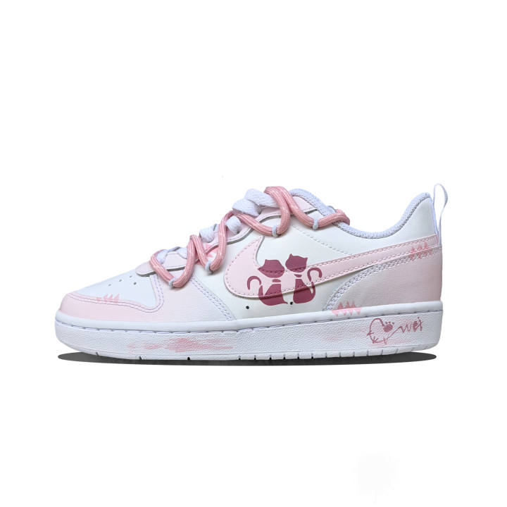 Nike Nike Court Borough Skateboard Shoes Women's Low Top White Pink Multicolor