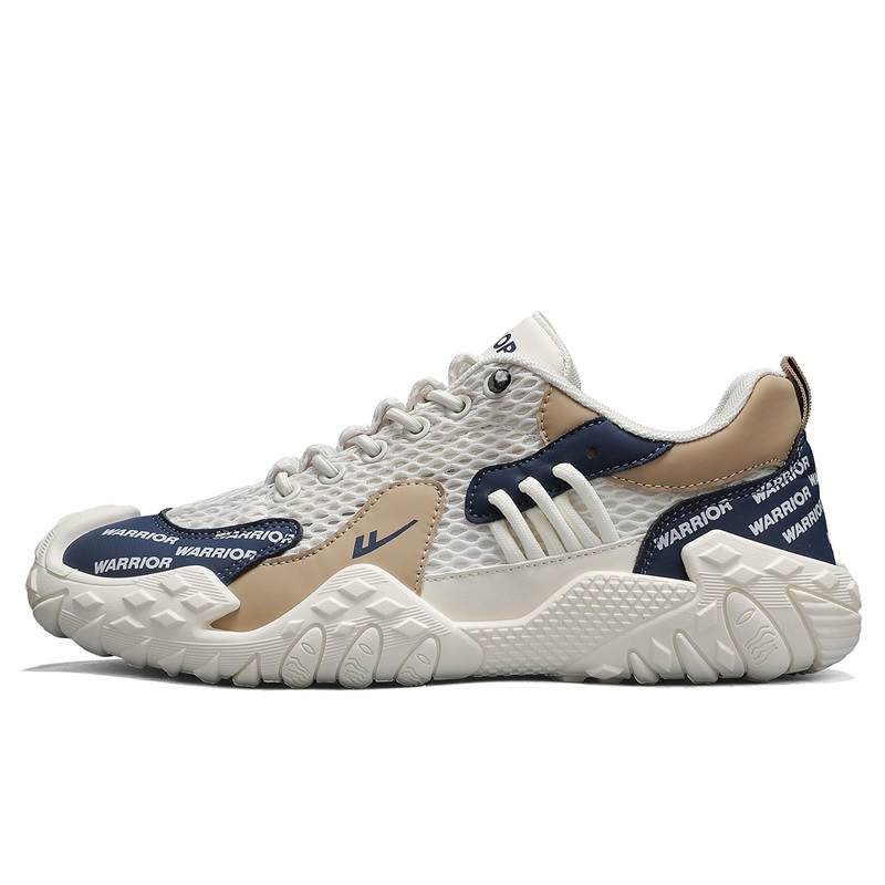 WARRIOR Casual Shoes Men's Low Top Beige/Dark Blue/Khaki