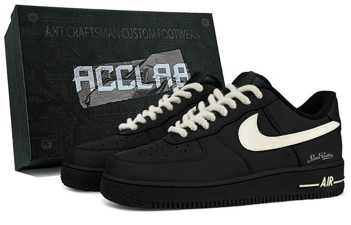 Nike Nike Air Force 1 Skateboard Shoes Unisex Low Top Black/White/Beige