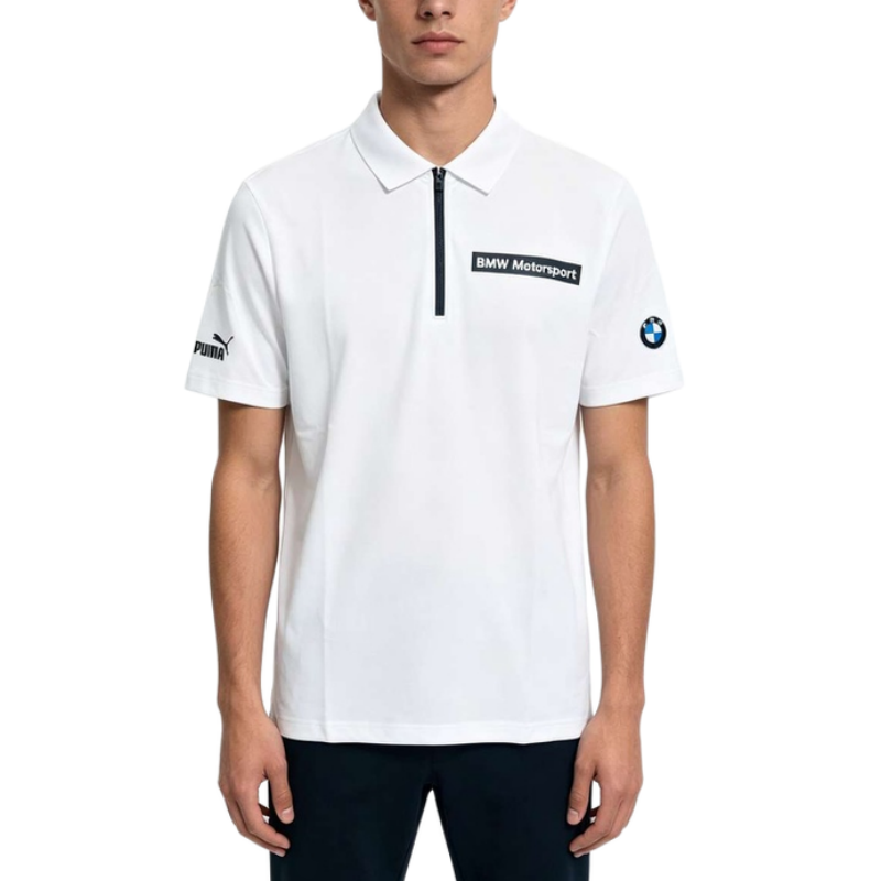 PUMA X BMW Polo Shirts Men's White Polo Collar Moderate