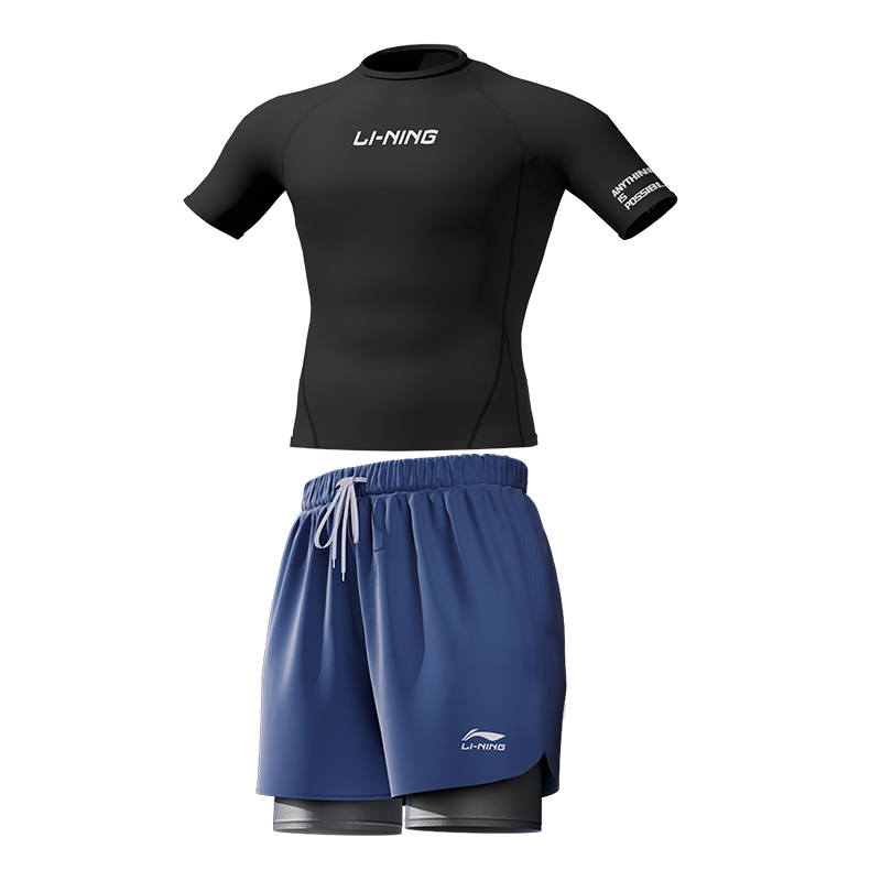 Li-Ning Li Ning Men's Swimwear Men's 225 Black+607 Blue Set Moderate Other