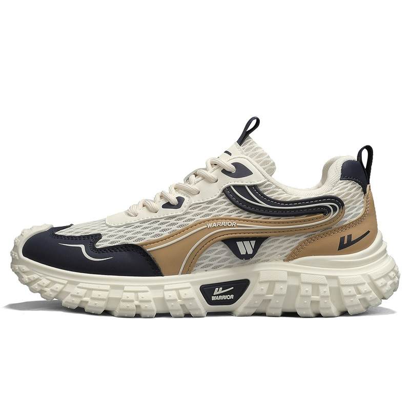 WARRIOR Casual Shoes Men's Low Top Beige/Blue/Brown