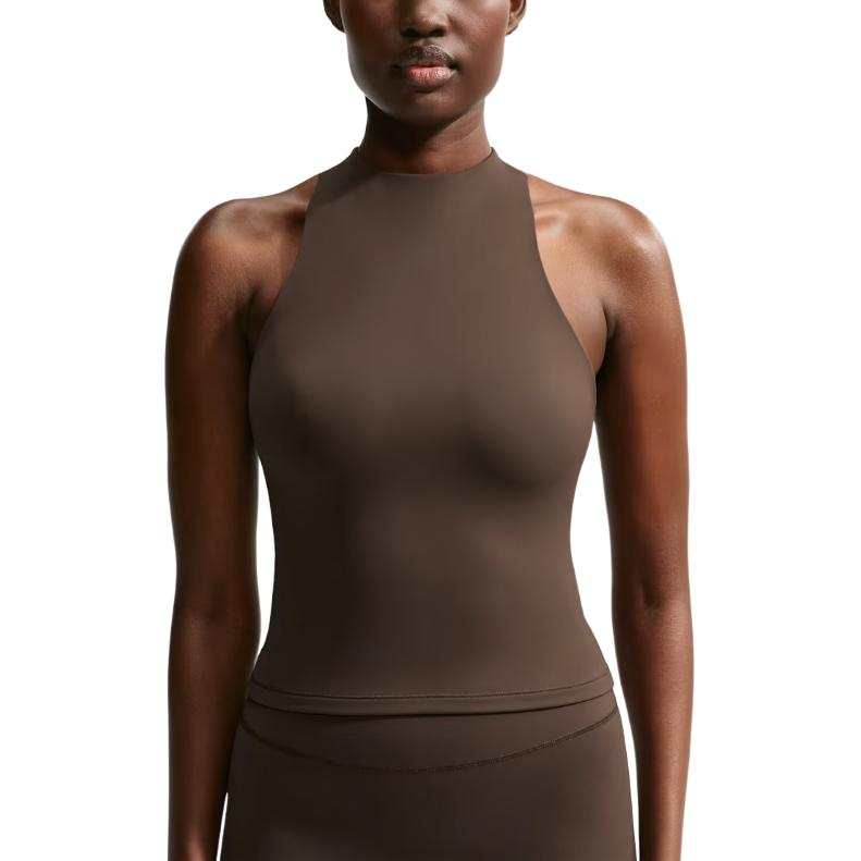 Nike Nike Matte Sleeveless Sports Shirts Women's Dark Umber Other