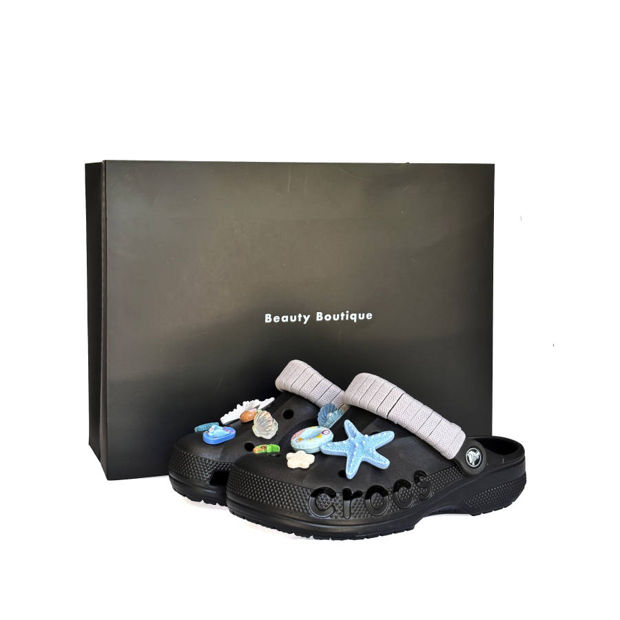 Crocs Crocs Classic Clog Beiya Beach EVA Clogs Unisex Black Gray