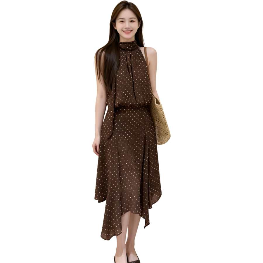 VENICEW Two Piece Skirt Sets Women's Irregular Moderate Midi Skirt