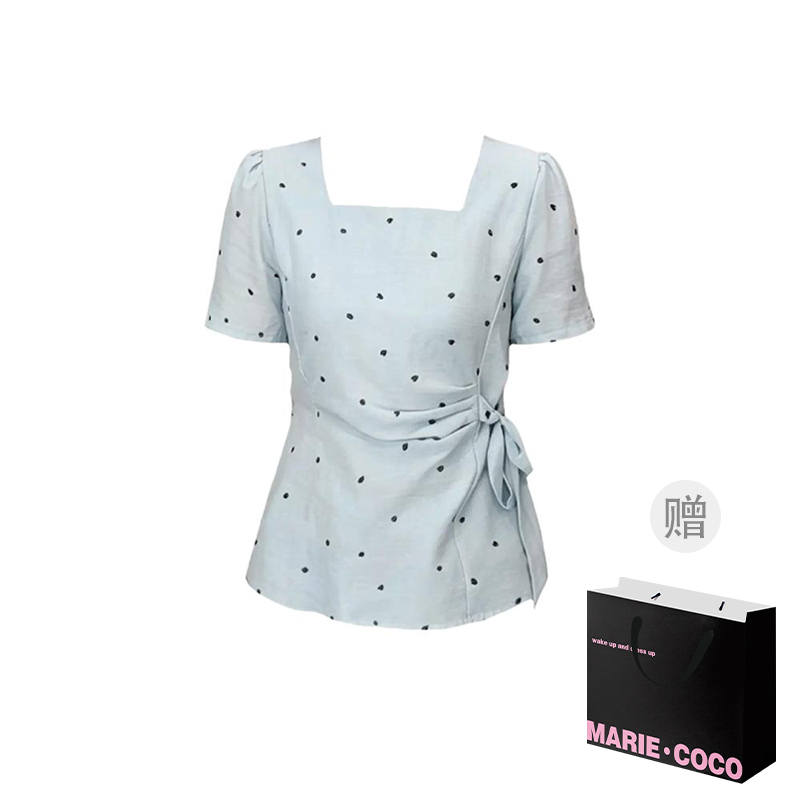 MARIE·COCO Shirts Women's Top Square Collar Moderate Nipped In Waist