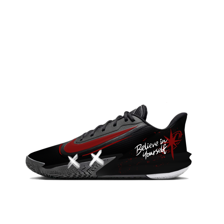 Nike Nike Precision 7 Basketball Shoes Unisex Low Top Black Red Multicolor