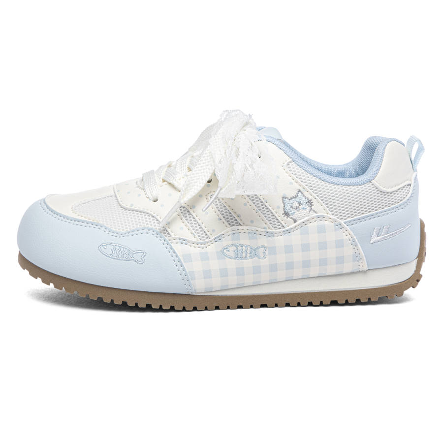 WARRIOR Skateboard Shoes Women's Low Top Beige Light Blue