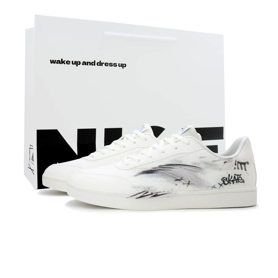 ANTA Active Skateboard Shoes Men's Low Top Black/White