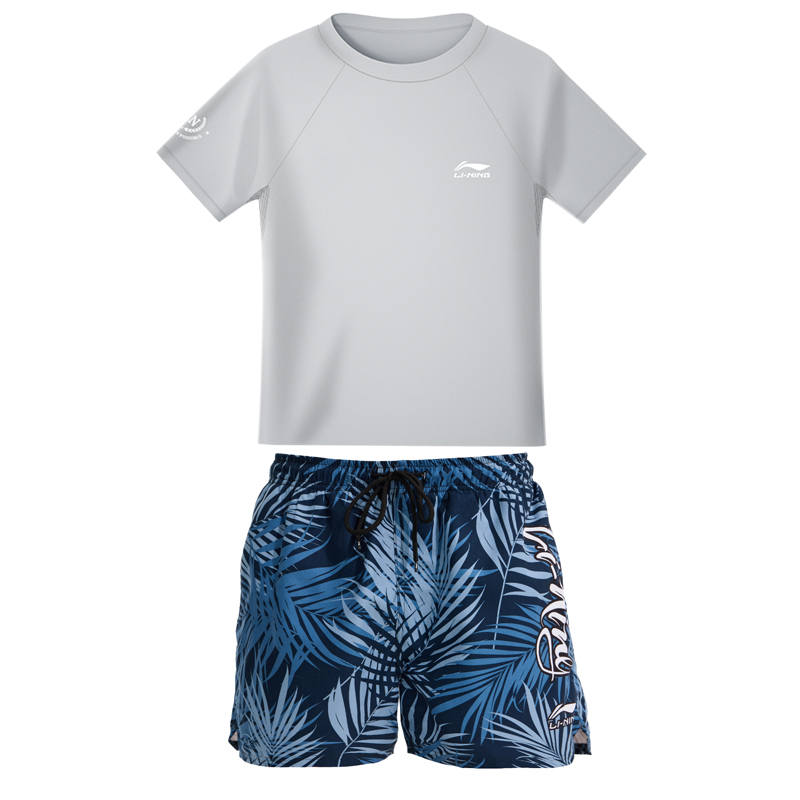 Li-Ning Li Ning Men's Swimwear Men's 834 Light Gray Swimsuit+835 Beach Shorts Moderate Other