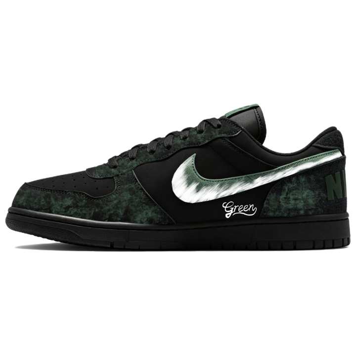 Nike Nike Big Skateboard Shoes Men's Low Top Black Green Contrast