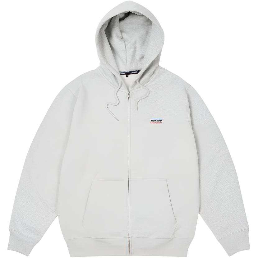 PALACE SS26 Drop 2 Summer Collection BASICALLY A ZIP HOOD GREY MARL Sweatshirt Unisex
