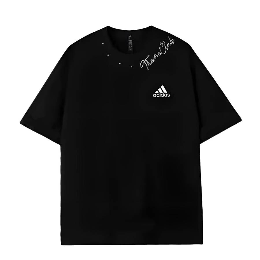 Adidas Adidas MUST HAVES T Shirts Unisex Black Shooting Stars Crew Neck Moderate