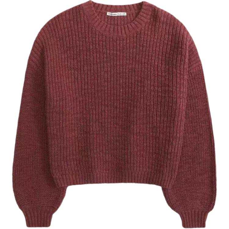 Abercrombie&Fitch Knitwear Women's Red Brown Crew Neck Moderate