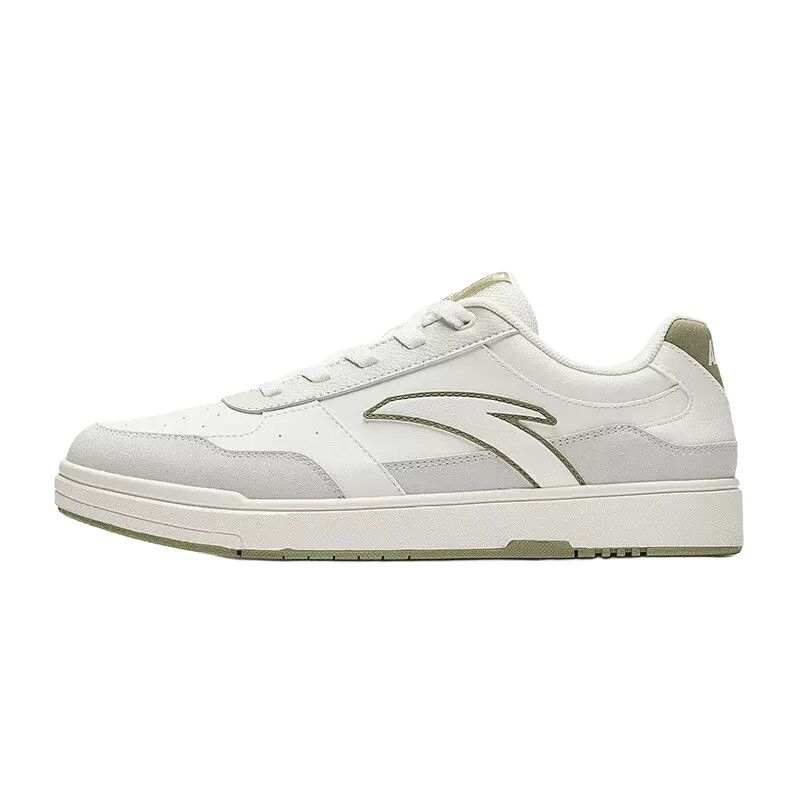 Anta Hundred Rivers Synthetic Leather Abrasion Resistant Low top Skateboard Shoes Men's White Gray Green