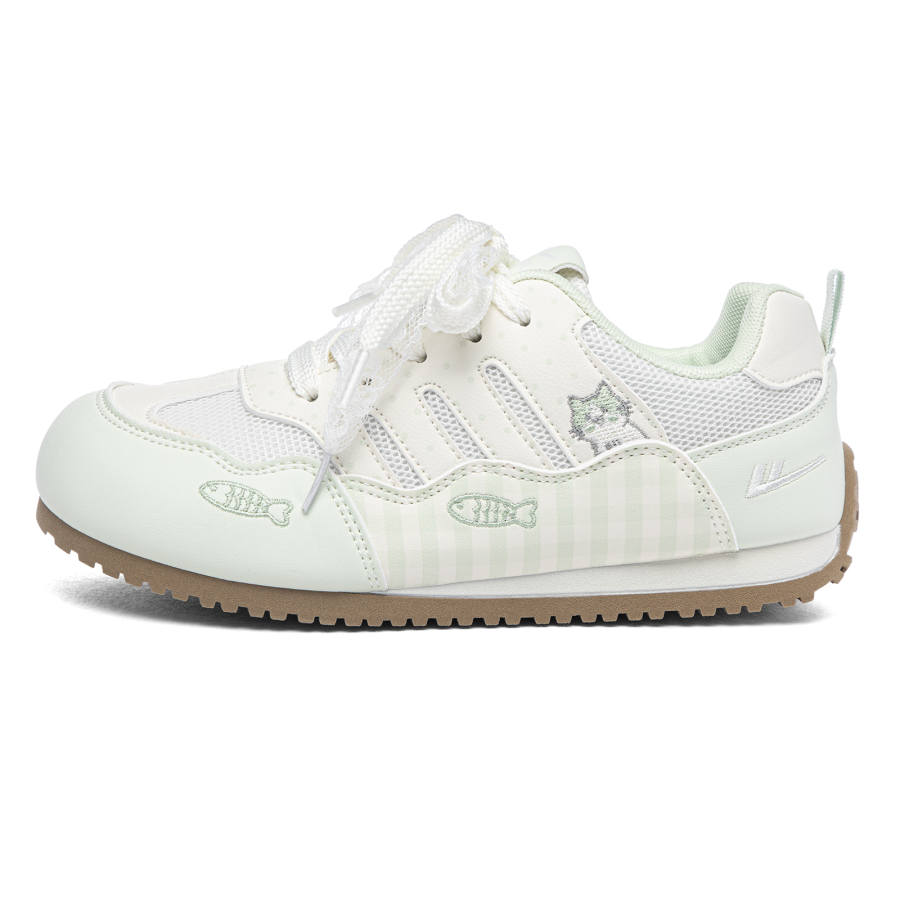 WARRIOR Skateboard Shoes Women's Low Top Beige Light Green