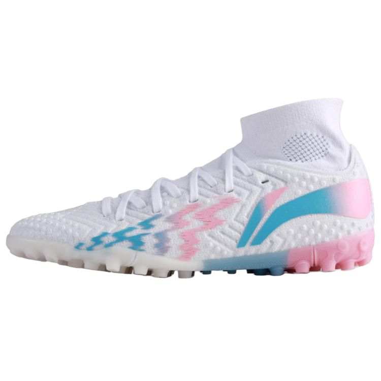 Li-Ning Li Ning Shadow Swift 2 Comfortable And Breathable TF Turf Indoor Synthetic Leather Soccer Shoes Men's White Blue Pink