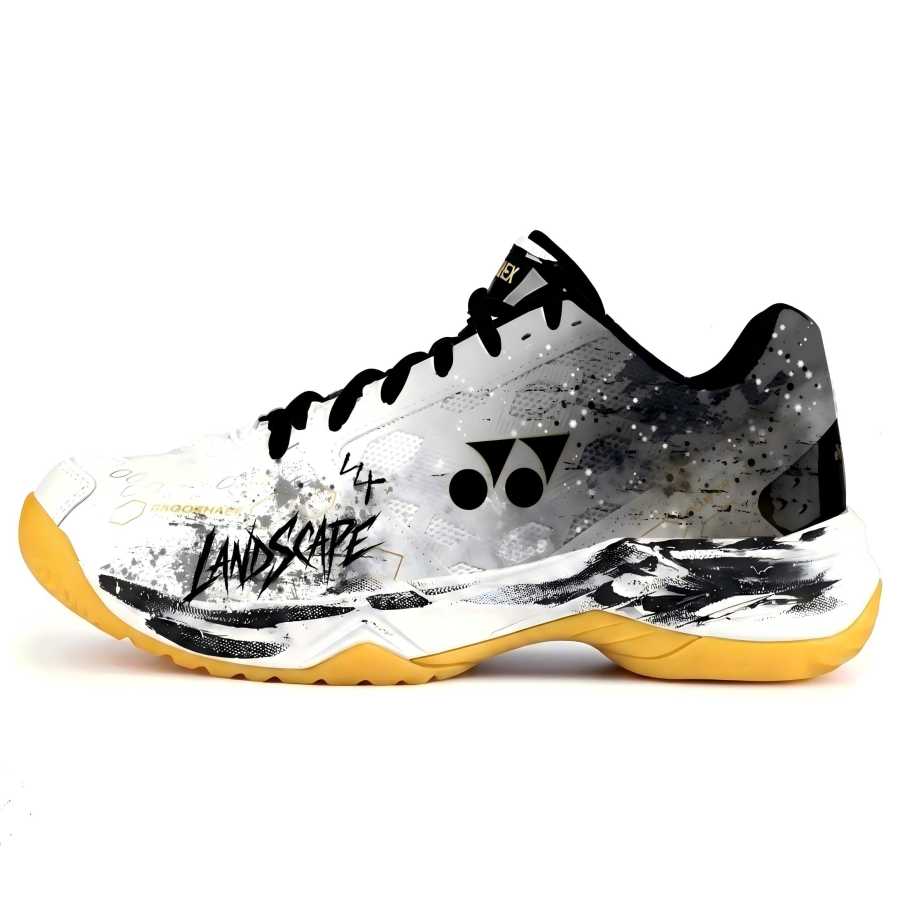 YONEX Badminton Shoes Unisex Low Top White, Black, Gold