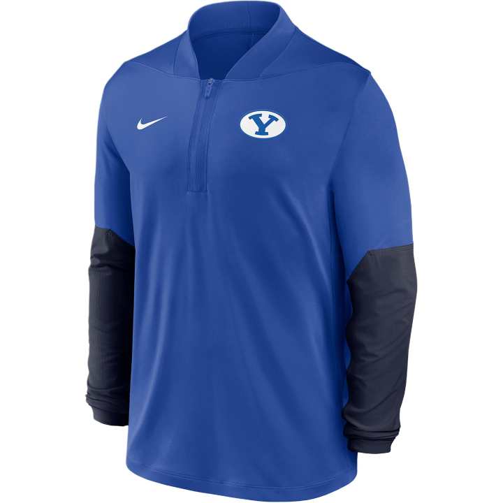 Nike Nike Dri Fit T Shirts Men's Blue Stand Collar Moderate