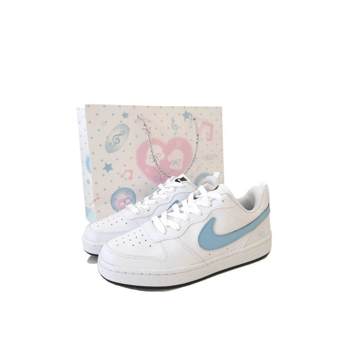 Nike Nike Court Borough Synthetic Leather Low top Kids' Skateboarding Shoes Blue Unisex