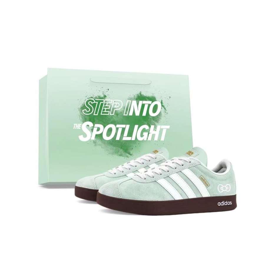 Adidas Adidas VL COURT 2.0 Skateboard Shoes Unisex Low Top White/Green