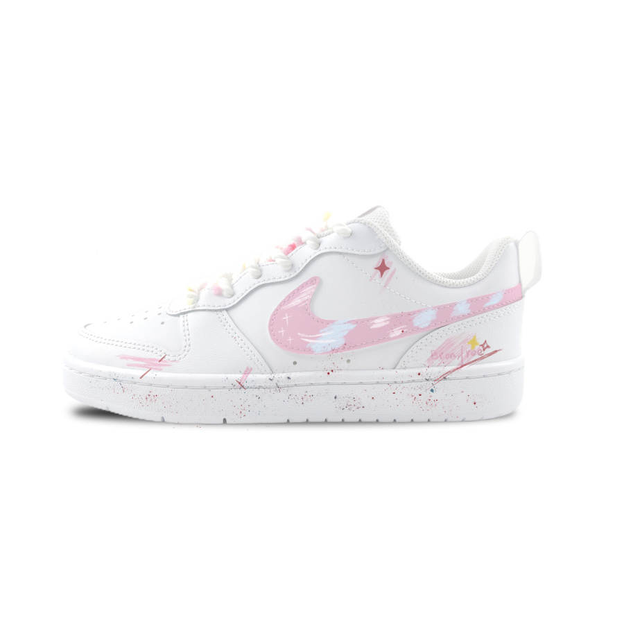 Nike Nike Court Borough Cloud Star Slip Resistant Abrasion Resistant Support Kids' Skateboarding Shoes White Unisex