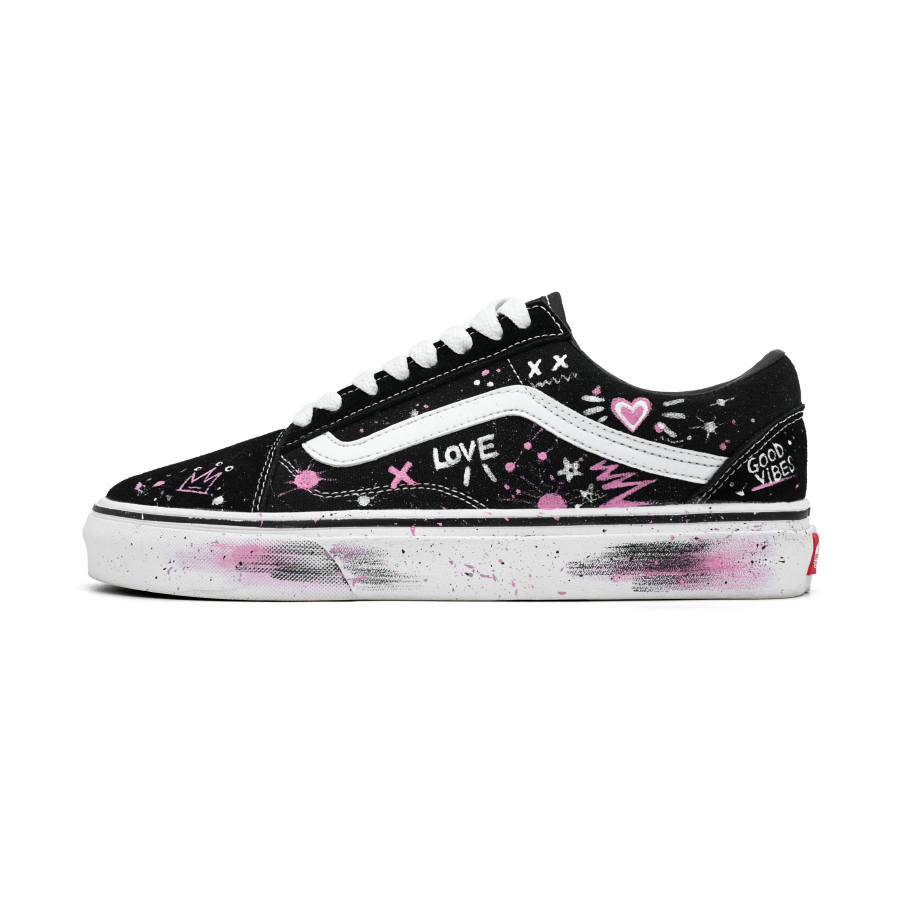 Vans Skateboard Shoes Unisex Low Top Black/Pink