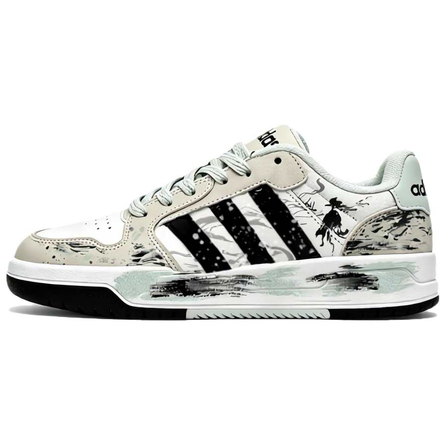 Adidas Adidas ENTRAP Skateboard Shoes Unisex Low Top Beige/White/Cyan/Black