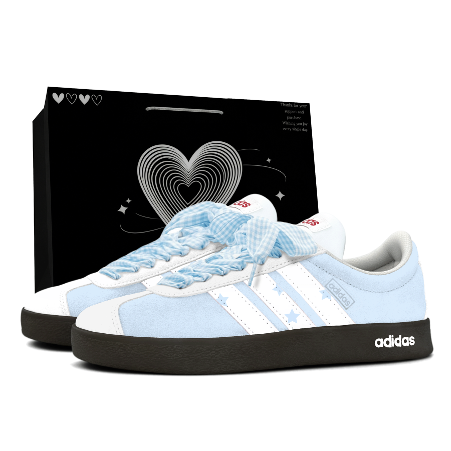 Adidas Adidas VL COURT 2.0 Skateboard Shoes Unisex Low Top Blue