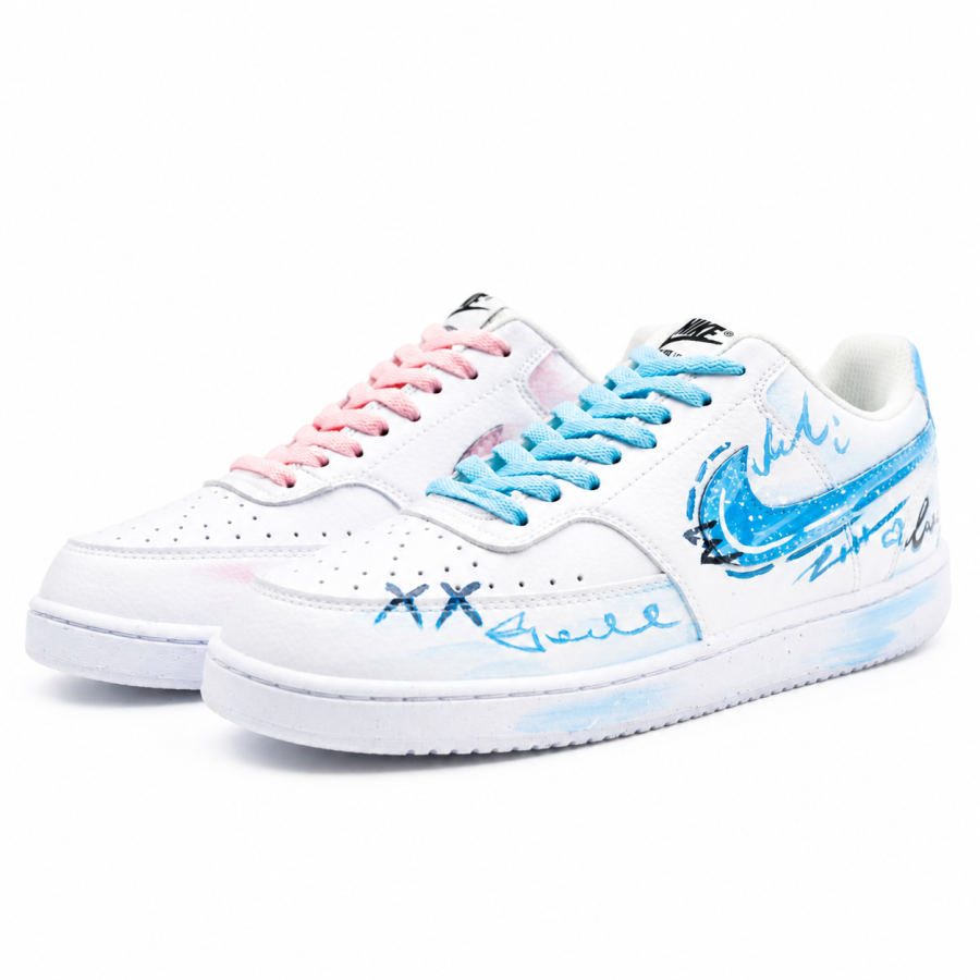 Nike Nike Court Vision 1 Skateboard Shoes Unisex Low Top Blue, Pink