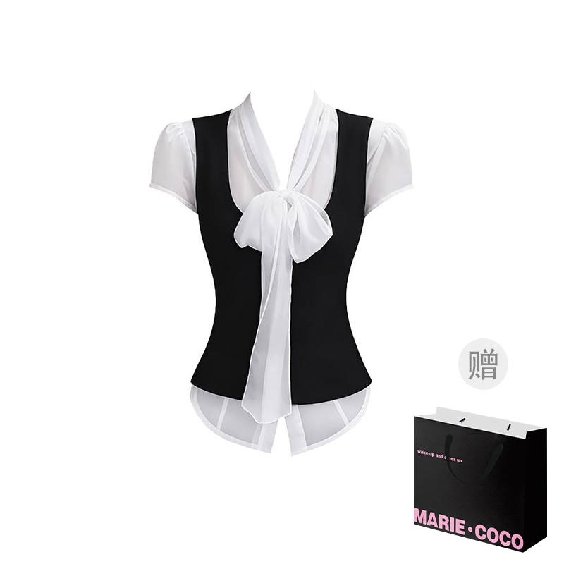 MARIE·COCO Shirts Women's Top V Neck Moderate Nipped In Waist