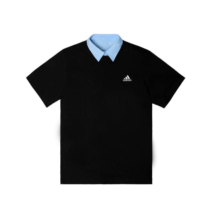 Adidas Adidas MUST HAVES T Shirts Unisex Black Lapel Moderate