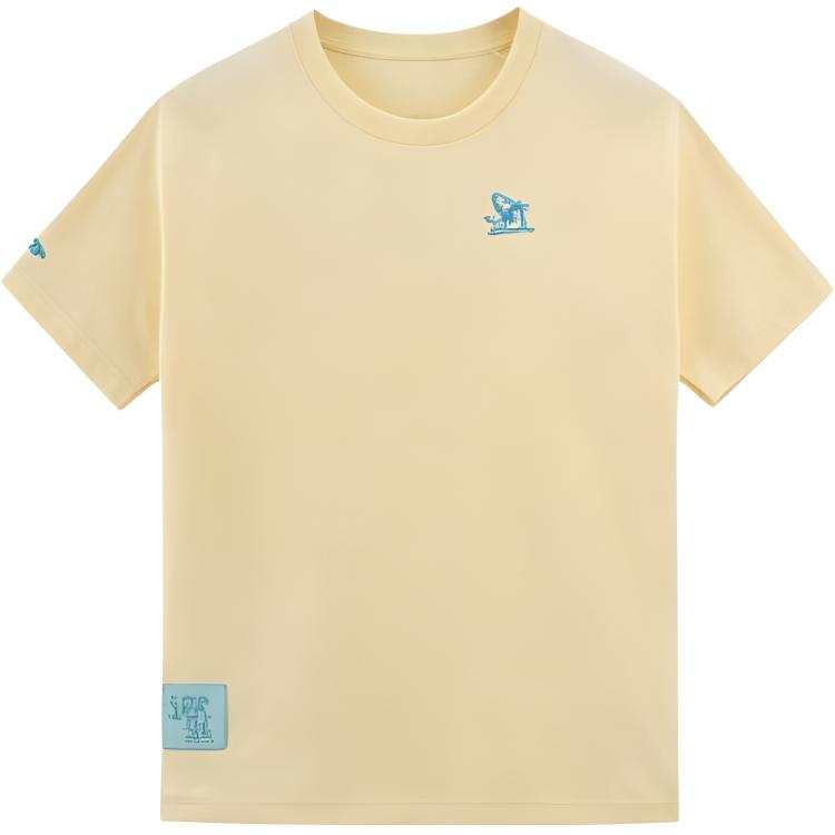 Li-Ning Li Ning Table Tennis Collection T Shirts Unisex Tender Light Yellow Crew Neck Moderate Straight Fit