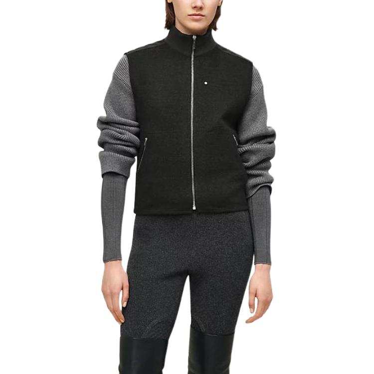 HERMES Vests Women's Dark Gray Turtleneck Moderate Other