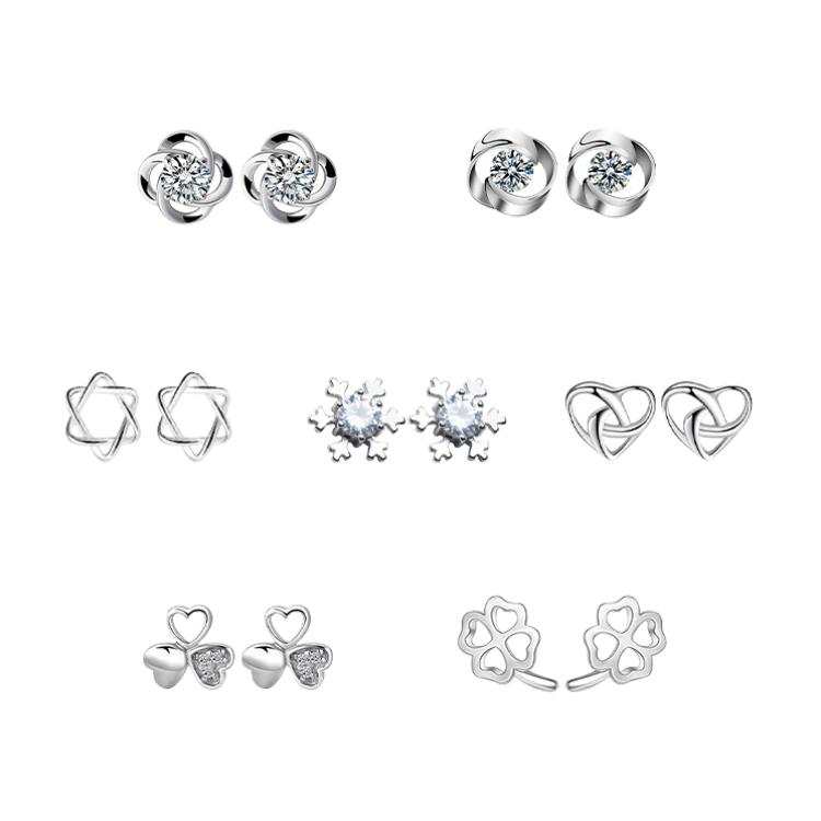 DJIN 925 Sterling Silver, Synthetic Cubic Zirconia Alloy Earrings Women's