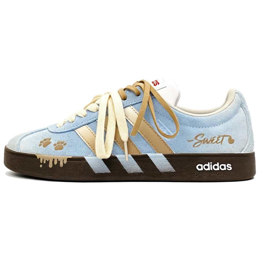 Adidas Adidas VL COURT 2.0 Skateboard Shoes Unisex Low Top Beige
