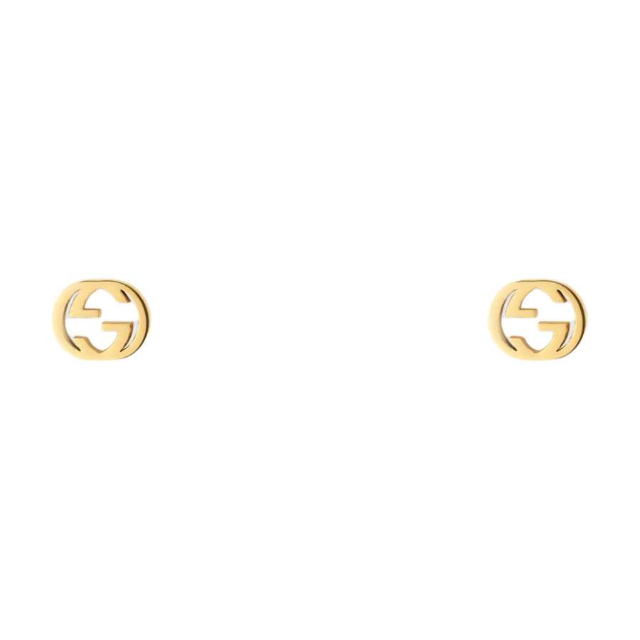 GUCCI GUCCI 18kt Yellow Gold Interlocking G Stud Earrings