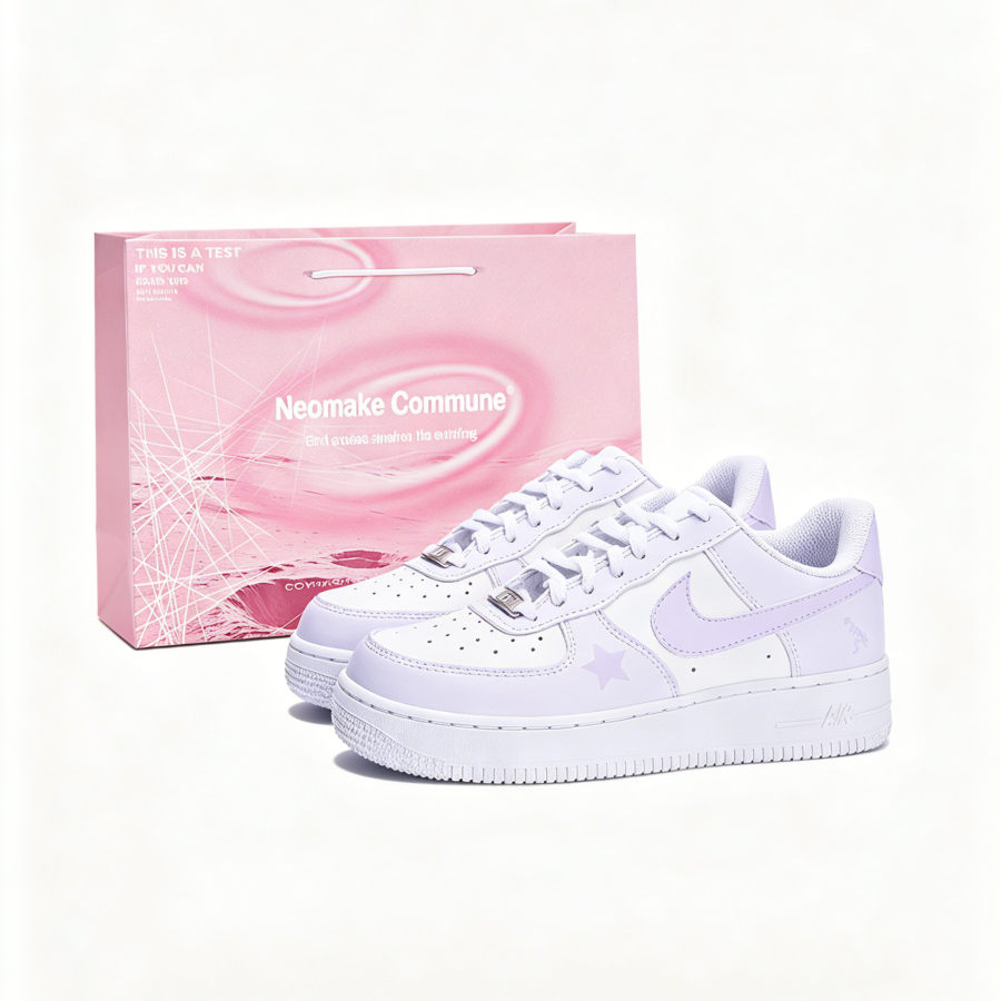 Nike Nike Air Force 1 Slip Resistant Abrasion Resistant Low top Skateboard Shoes Women's Purple